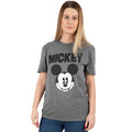 Charcoal Grey - Side - Disney Womens-Ladies Mickey Mouse Face T-Shirt