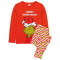 Red-Green-White - Front - The Grinch Womens-Ladies Christmas Pyjama Set