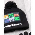 Black-Green - Lifestyle - Minecraft Childrens-Kids Characters Hat Gloves And Scarf Set