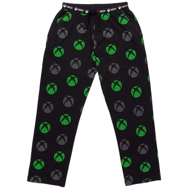 Black-Neon Green-Grey - Front - Xbox Mens Lounge Pants