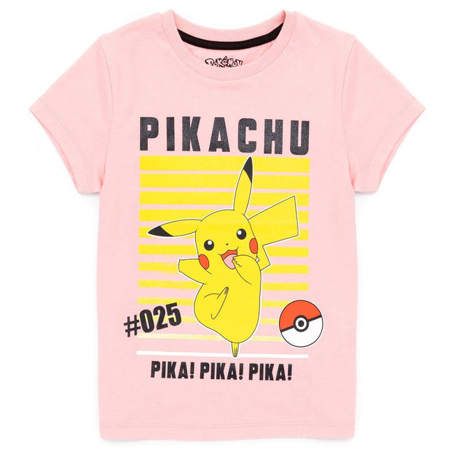 Pink - Front - Pokemon Girls Pikachu T-Shirt