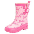 Pink - Front - Barbie Childrens-Kids Wellington Boots