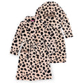 Black-Brown - Side - Barbie Womens-Ladies Leopard Print Dressing Gown