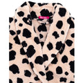 Black-Brown - Close up - Barbie Womens-Ladies Leopard Print Dressing Gown