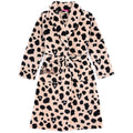 Black-Brown - Front - Barbie Womens-Ladies Leopard Print Dressing Gown