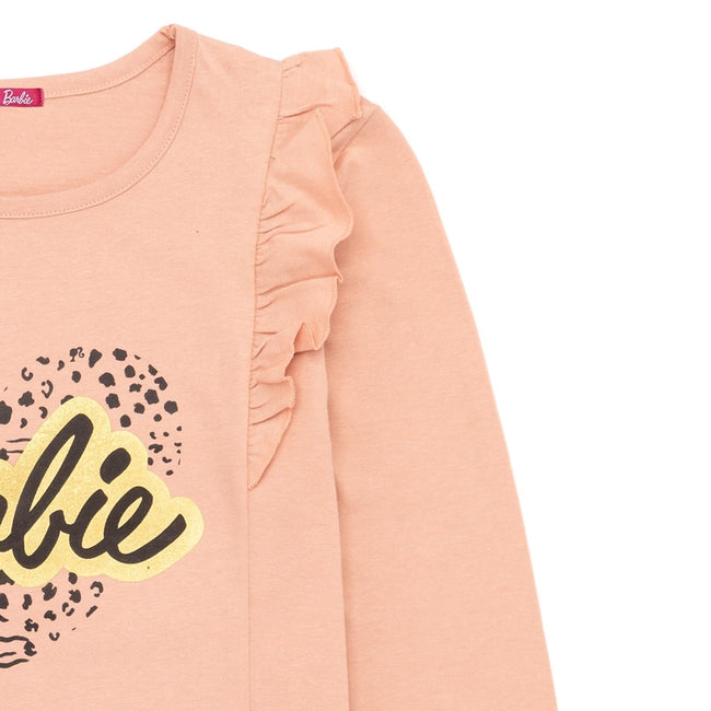 Peach-Black-Gold - Side - Barbie Girls Frill Top