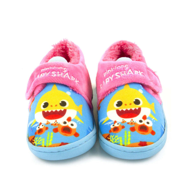 Pink-Blue-Yellow - Back - Baby Shark Girls Slippers