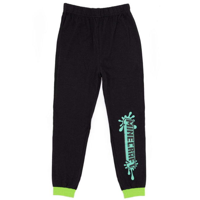 White-Black-Green - Close up - Minecraft Childrens-Kids Boom! Dressing Gown & Pyjama Set
