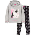 Grey-Black-White - Front - Barbie Girls Hoodie And Leggings Set