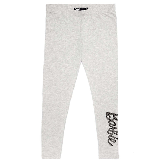 Grey-Black-Dark Grey - Front - Barbie Girls Leggings (Pack of 2)
