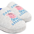 Grey-Blue-Pink - Side - Peppa Pig Mens Daddy Slippers