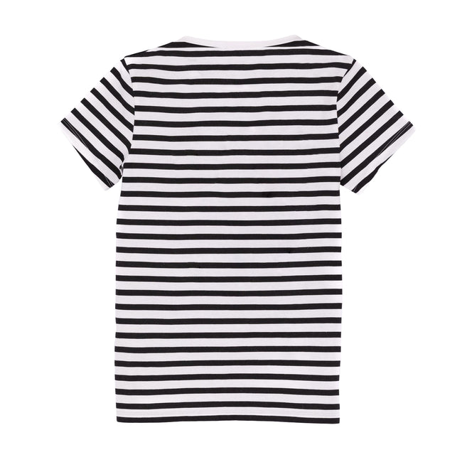 Black-White - Back - Pokemon Girls Striped T-Shirt