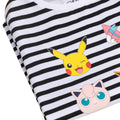 Black-White - Lifestyle - Pokemon Girls Striped T-Shirt