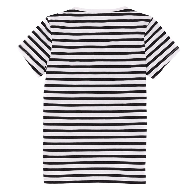 White-Black - Back - Pokemon Girls Striped T-Shirt