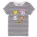 Black-White - Front - Pokemon Girls Striped T-Shirt