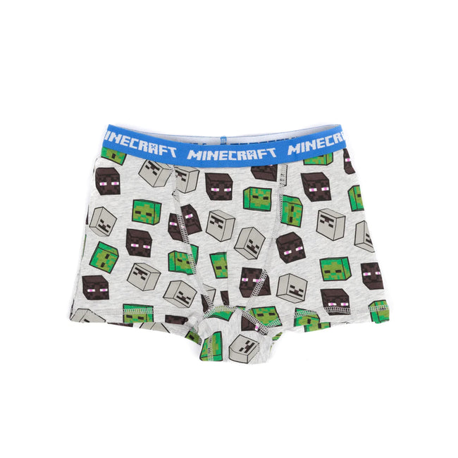 Grey-Blue-Black - Lifestyle - Minecraft Boys Boxer Shorts Set (Pack of 3)