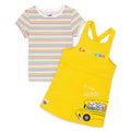 Yellow-White - Back - Cocomelon Girls Oh Yeah! Whoa! Pinafore Dress Set