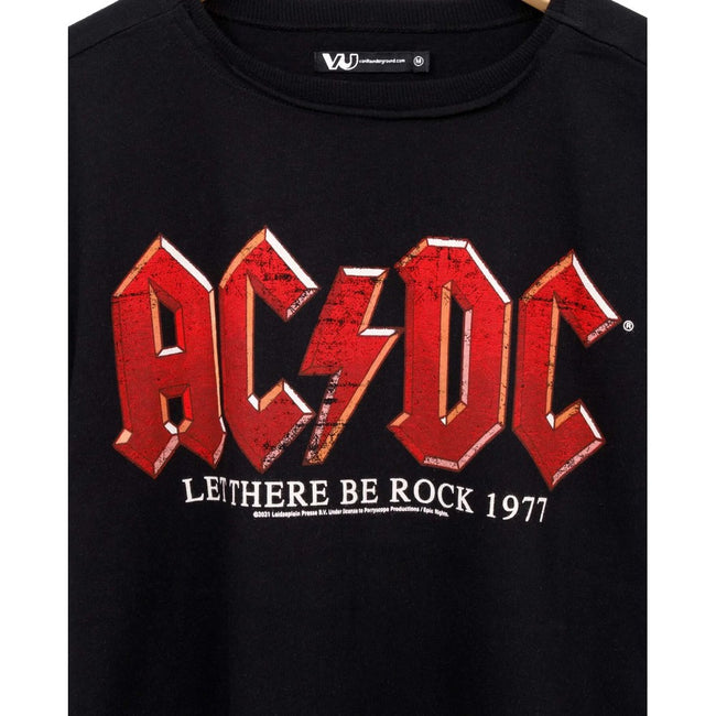 Black - Side - AC-DC Womens-Ladies Let There Be Rock T-Shirt