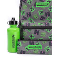 Grey-Green-Black - Back - Minecraft Lunch Bag And Backpack Set (Pack Of 4)