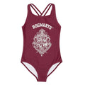Burgundy - Front - Harry Potter Girls Hogwarts One Piece Swimsuit