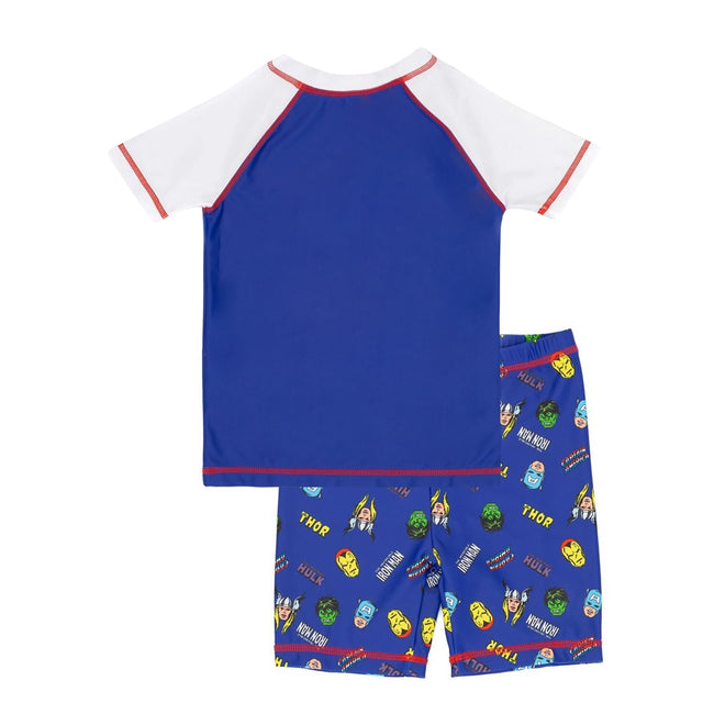 Blue-White - Back - Marvel Boys Superhero Swim Set