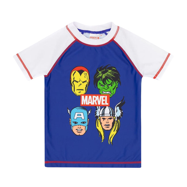 Blue-White - Side - Marvel Boys Superhero Swim Set