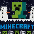 Navy - Back - Minecraft Childrens-Kids Creeper Wool Christmas Jumper