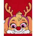 Red - Side - Paw Patrol Childrens-Kids Skye Knitted Christmas Jumper