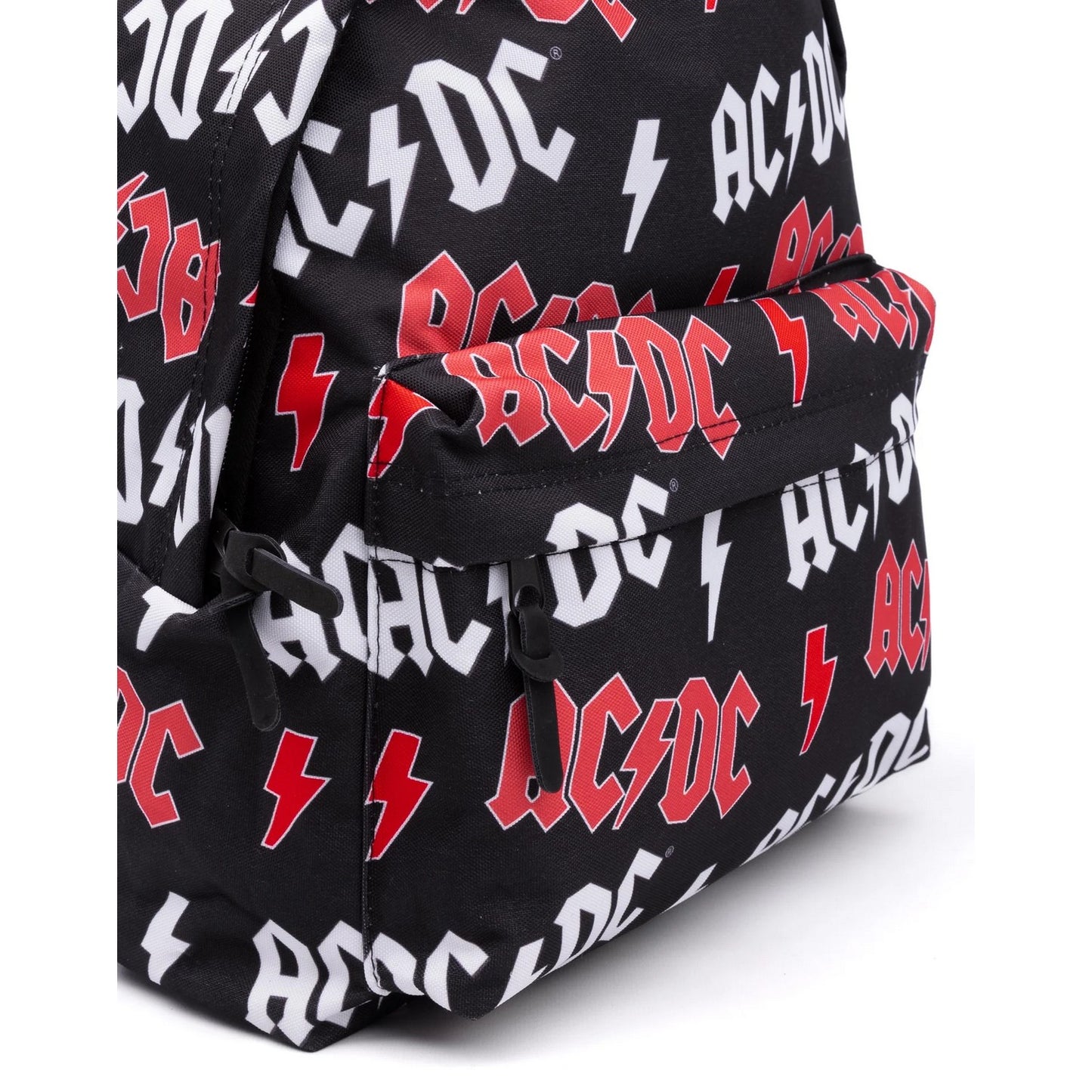 Black-Red-White - Close up - AC-DC Lightning Logo Backpack