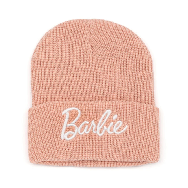 Peach Pink - Front - Barbie Womens-Ladies Embroidered Logo Beanie