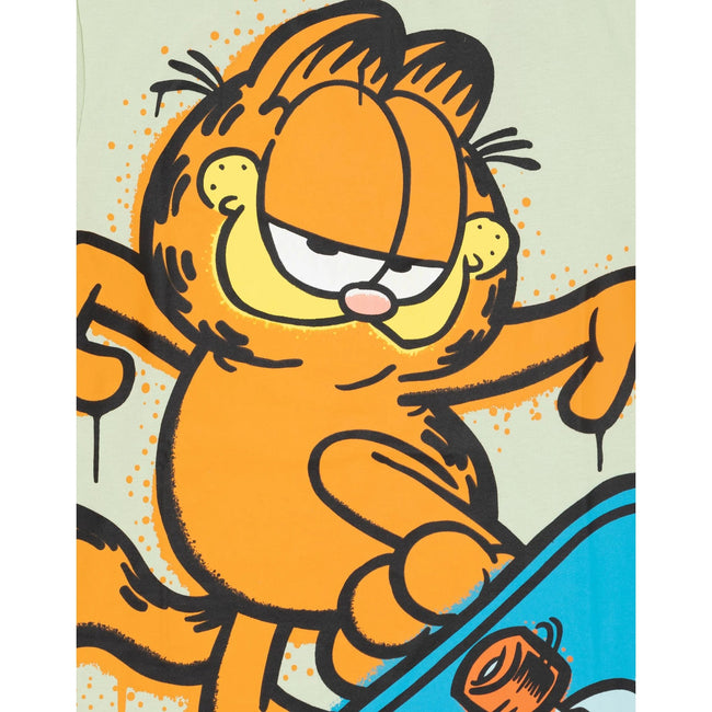 Pastel Green - Side - Garfield Childrens-Kids Skateboard T-Shirt