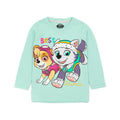 Teal-Grey - Side - Paw Patrol Childrens-Kids Skye & Everest Long-Sleeved Pyjama Set