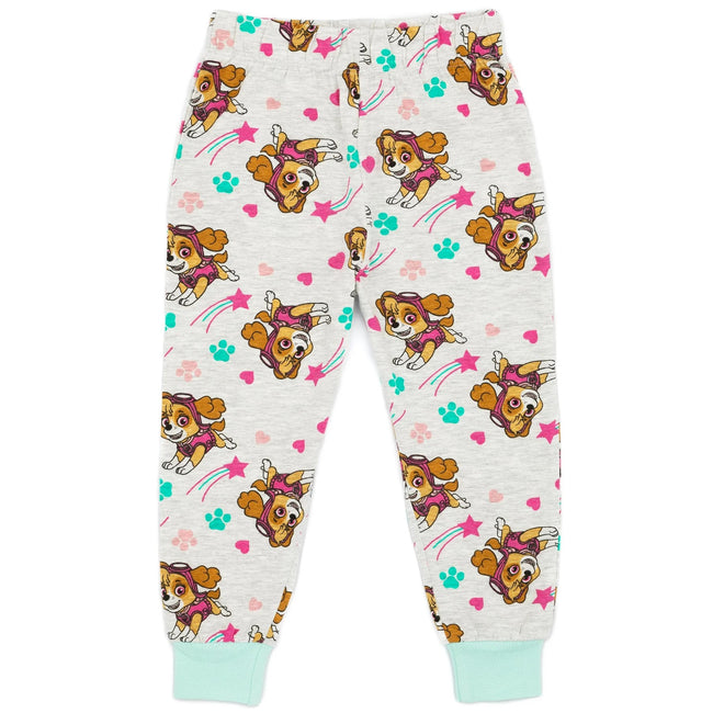 Teal-Grey - Lifestyle - Paw Patrol Childrens-Kids Skye & Everest Long-Sleeved Pyjama Set