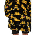 Black-Orange - Side - Garfield Unisex Adult Oversized Hoodie Blanket