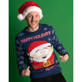 Blue-Red - Close up - South Park Mens Knitted Christmas Jumper