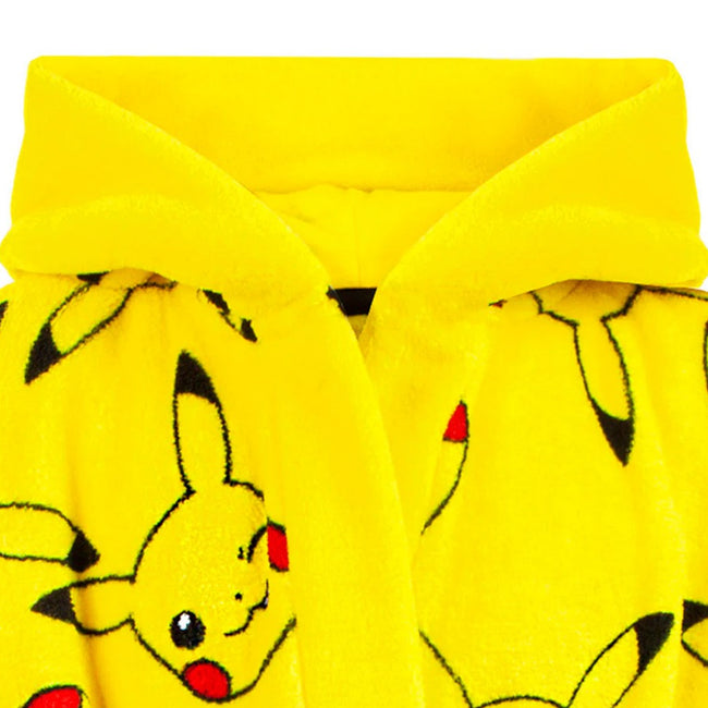 Yellow - Pack Shot - Pokemon Childrens-Kids Pikachu Front Pocket Robe