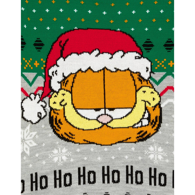 Grey-Green - Lifestyle - Garfield Unisex Adult Knitted Christmas Jumper