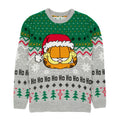 Grey-Green - Front - Garfield Unisex Adult Knitted Christmas Jumper