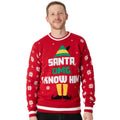 Red - Pack Shot - Elf Unisex Adult Knitted Christmas Jumper