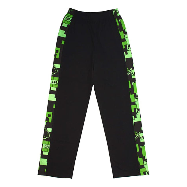 Green-Black - Pack Shot - Minecraft Boys Gamer Long Pyjama Set
