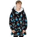 Black - Front - Sonic The Hedgehog Childrens-Kids Oversized Hoodie Blanket