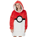 Red-White-Black - Side - Pokemon Childrens-Kids Oversized Hoodie Blanket