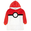 Red-White-Black - Front - Pokemon Childrens-Kids Oversized Hoodie Blanket