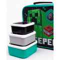 Black-Green-White - Side - Minecraft Creeper Lunch Bag And Bottle (Pack Of 5)
