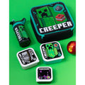 Black-Green-White - Close up - Minecraft Creeper Lunch Bag And Bottle (Pack Of 5)