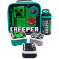Black-Green-White - Front - Minecraft Creeper Lunch Bag And Bottle (Pack Of 5)
