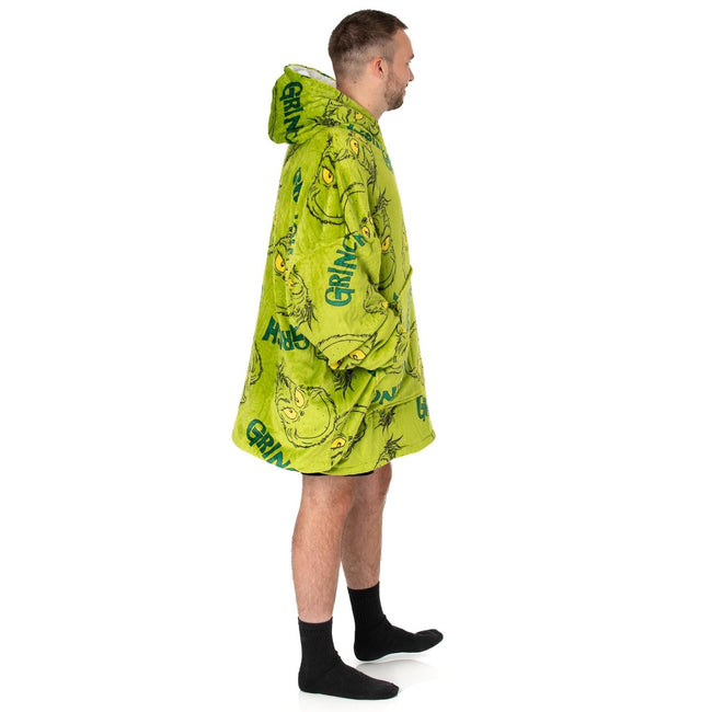 Green - Pack Shot - The Grinch Unisex Adult Oversized Hoodie Blanket