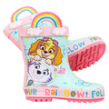 Pink-Blue - Close up - Paw Patrol Childrens-Kids Skye & Everest Wellington Boots