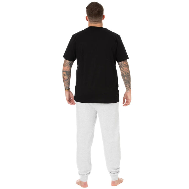 Black-White-Grey - Back - Star Wars: The Mandalorian Mens Splattered Pyjama Set