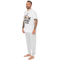 White - Close up - Looney Tunes Mens Logo Long Pyjama Set